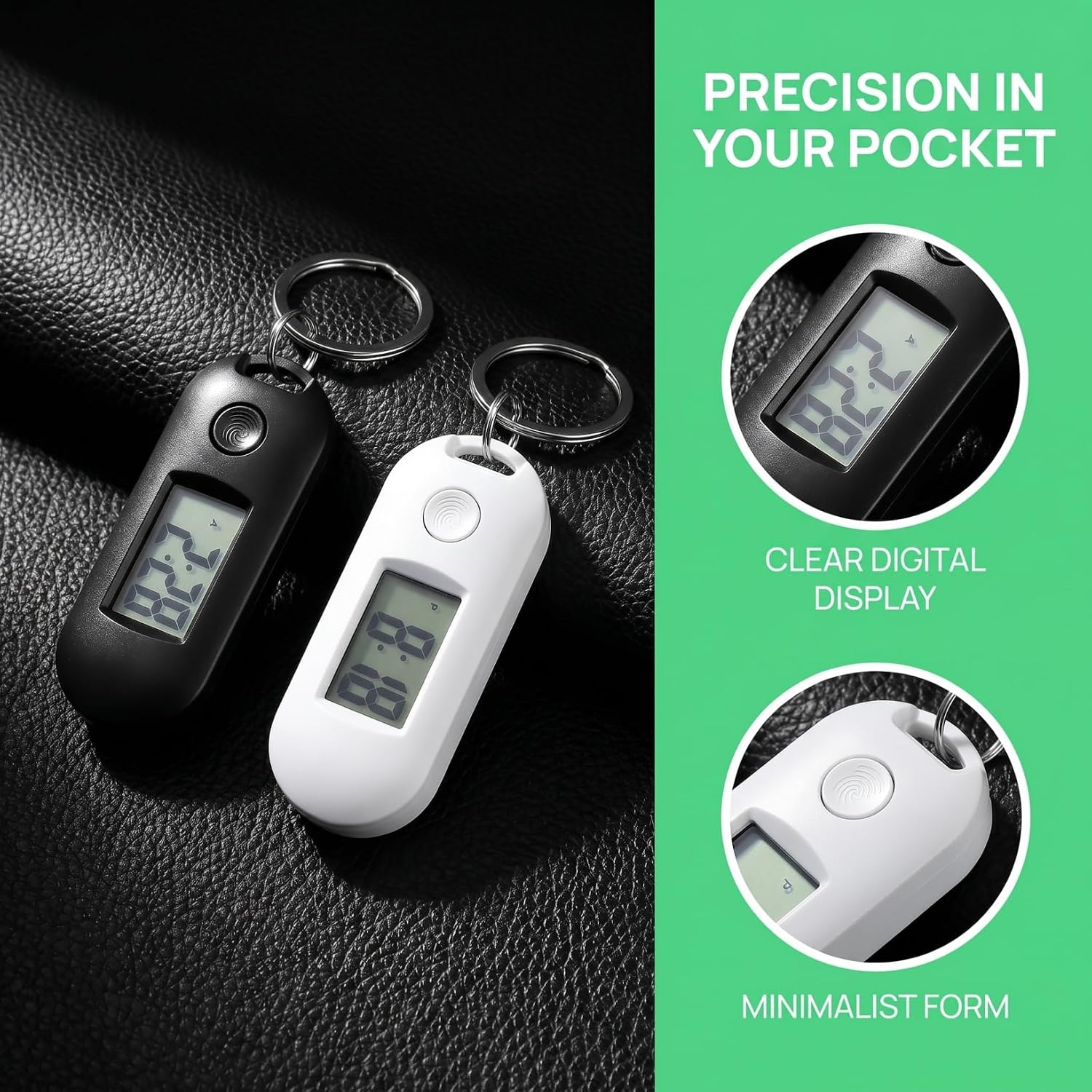 2pcs Digital Pocket Watch Clip on Keychain Examination Electronic Watch Backpack Keyring for Kids Nurse Student Test School and Outdoor Use