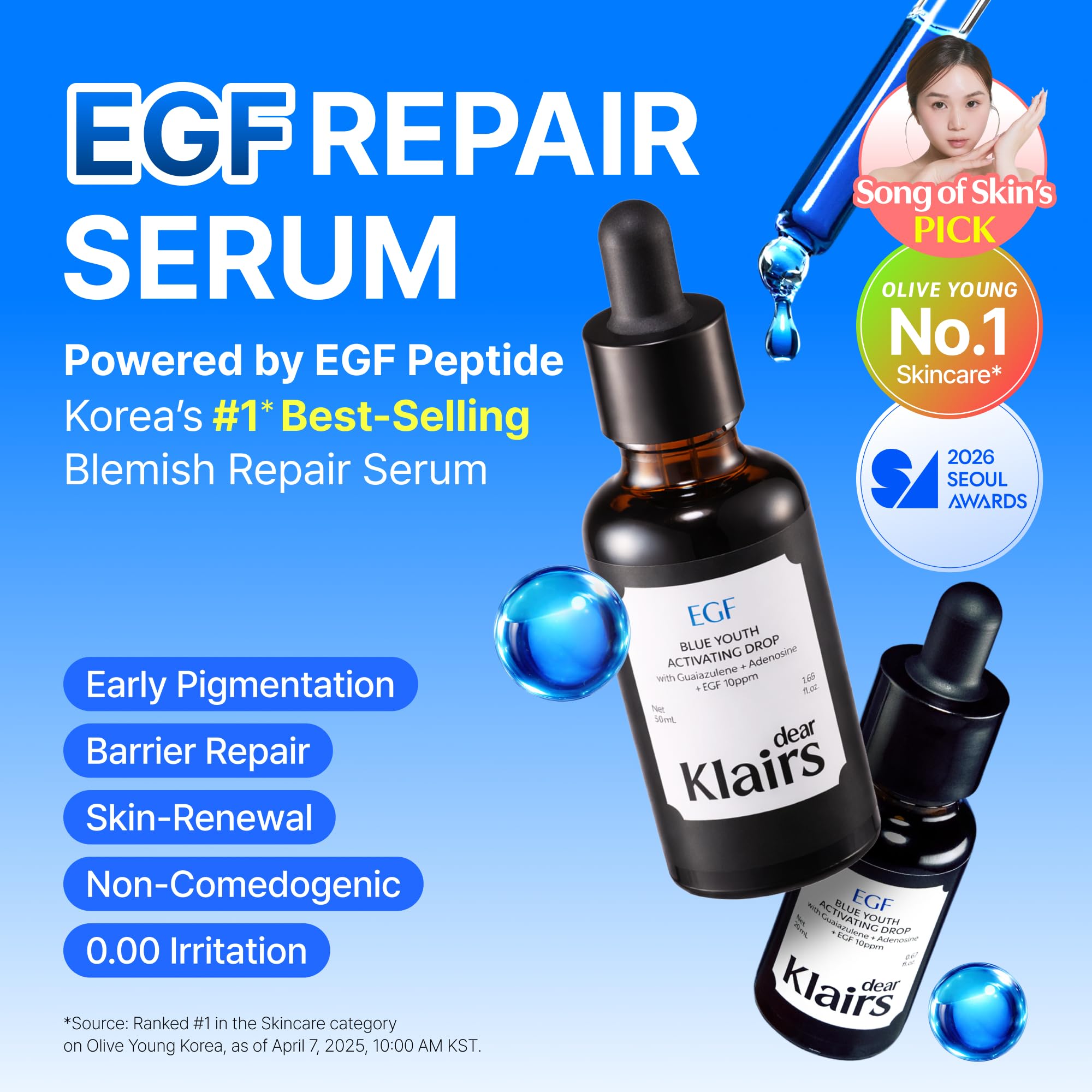 DearKlairs EGF Serum Blue Youth Activating Drop