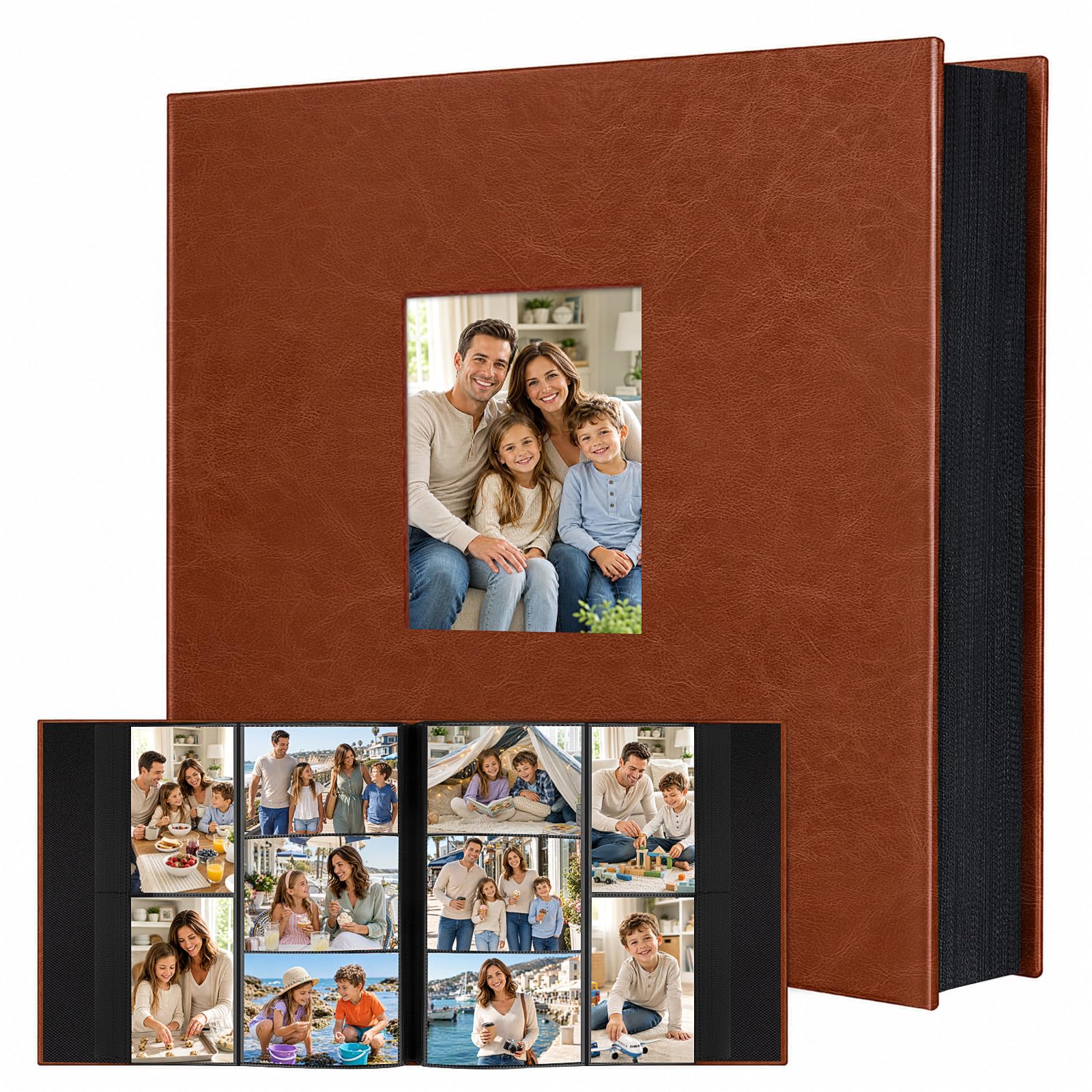 Aevdor Fotoalbum mit großer Kapazität, 10 x 15 cm, 1000 Fotos, Ledereinband