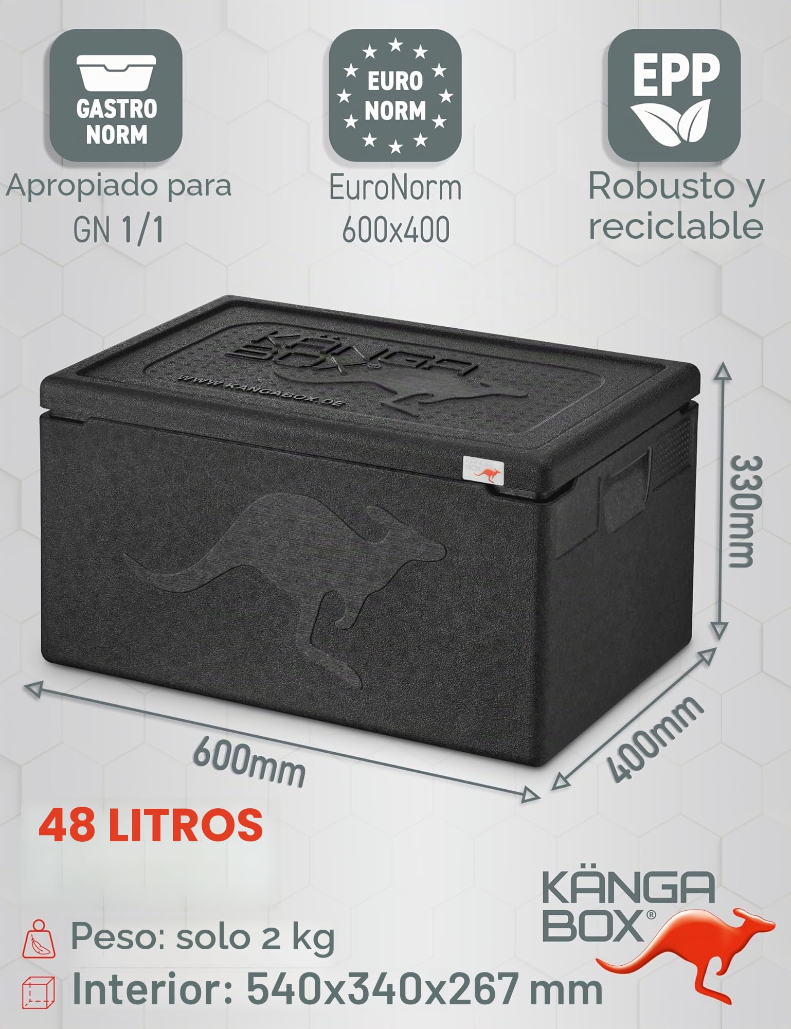 Professional. La Caja isotérmica con un Interior Liso y Tapa Cerrando Perfectamente.