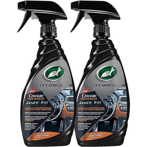 Turtle Wax 54219 Hybrid Solutions Ceramic Graphene Inside Job, Interior Car Cleaner and Protectant, Odor Eliminator, Works on Leather, Vinyl, Plastic, Rubber and More, 16 fl oz. (Pack of 2)
