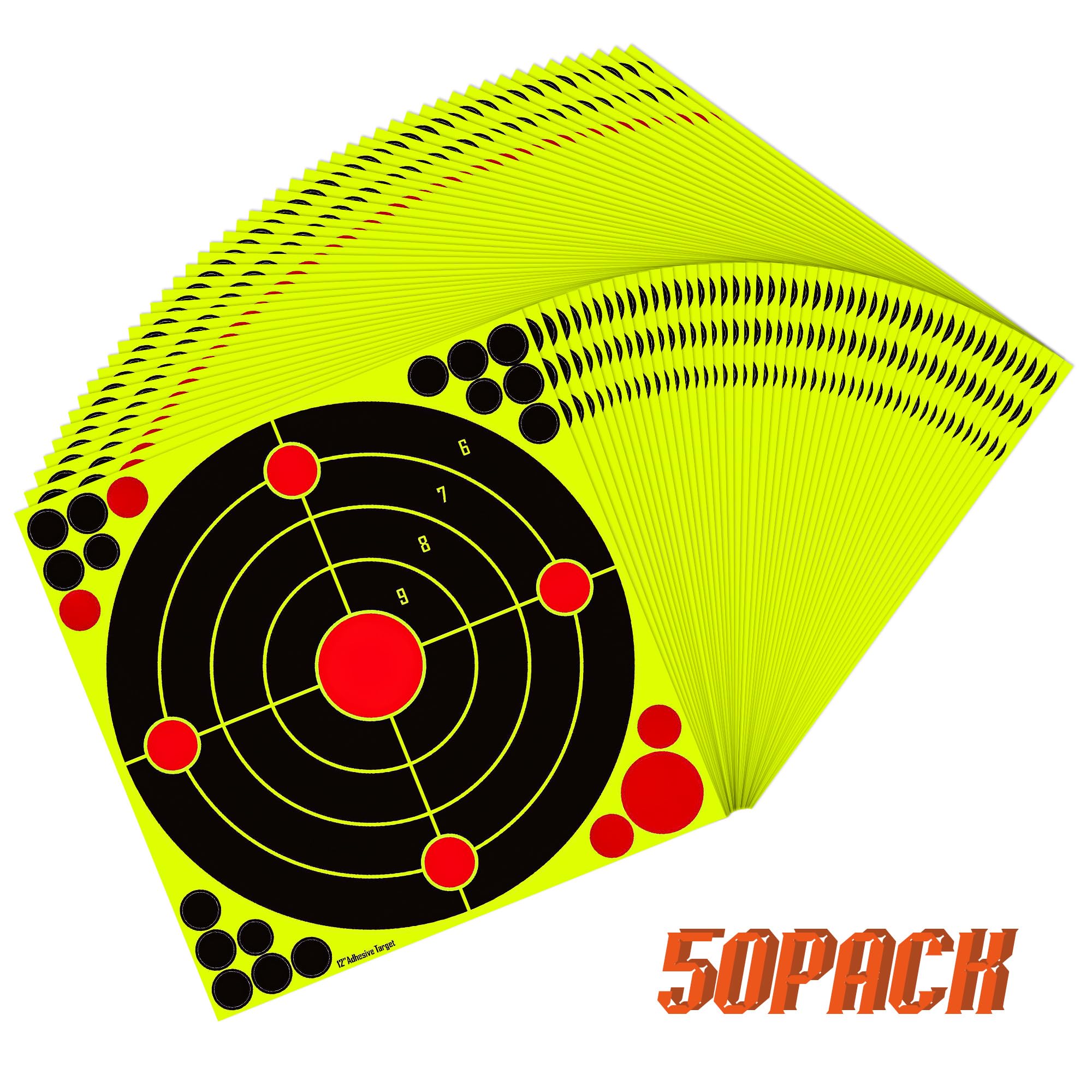 Bersaglio per tiro autoadesivo 30,5 x 30,5 cm con feedback giallo per pistole e arco