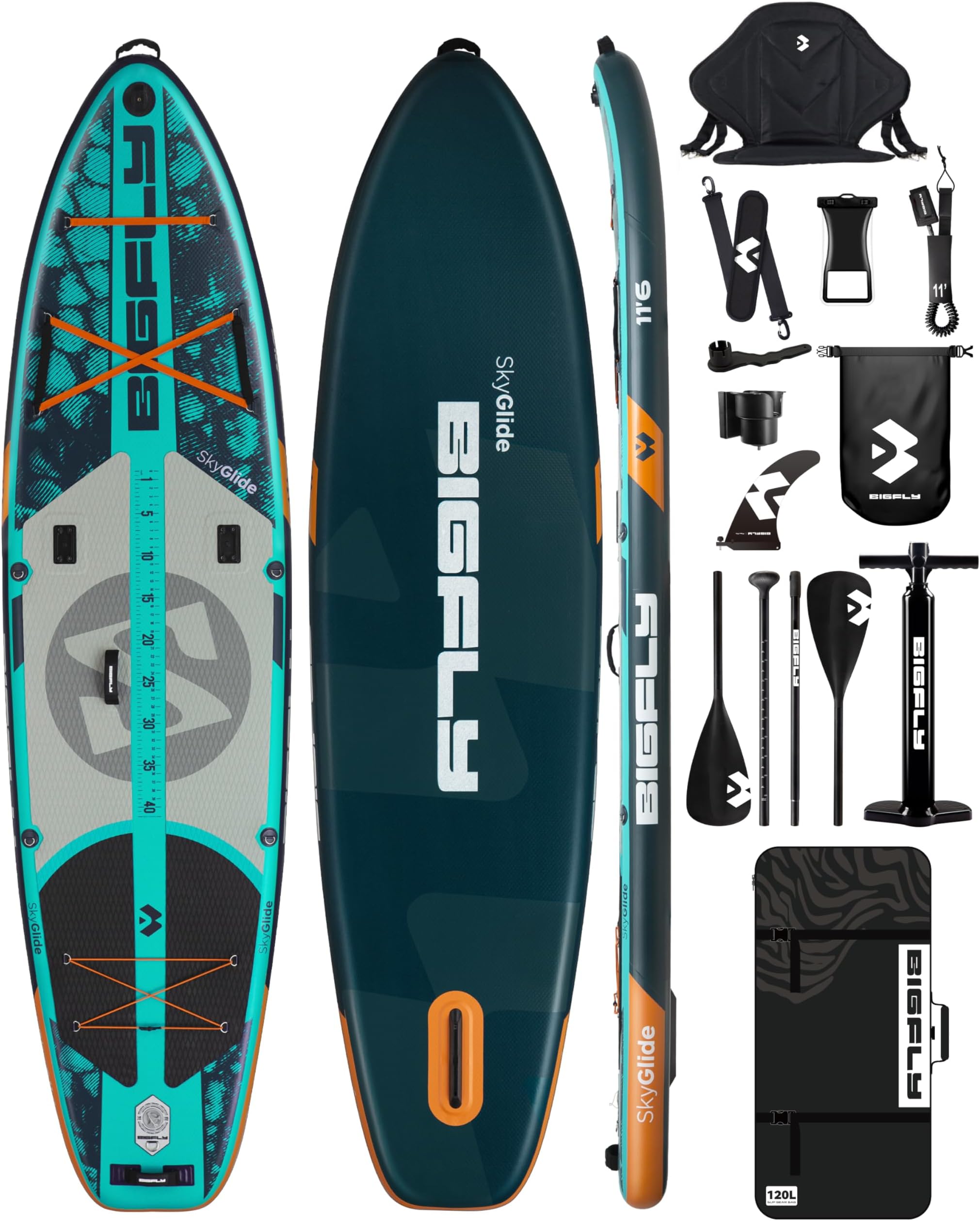 11'6×35" Super Wide Inflatable Stand Up Paddle Board, Ultra Stable Wide SUP for 2+1 People/Family/Big Size, 100L Backpack, All-Round Sup Board, US Big Fin