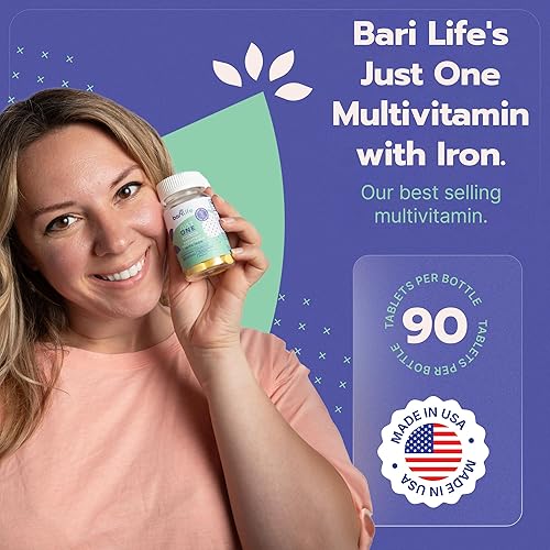 Miniatura 6 de Bari Life Just One, Multivitamínico bariátrico una vez al día con hierro (90 tabletas) y citrato de calcio BariBurst masticables suaves para bypass