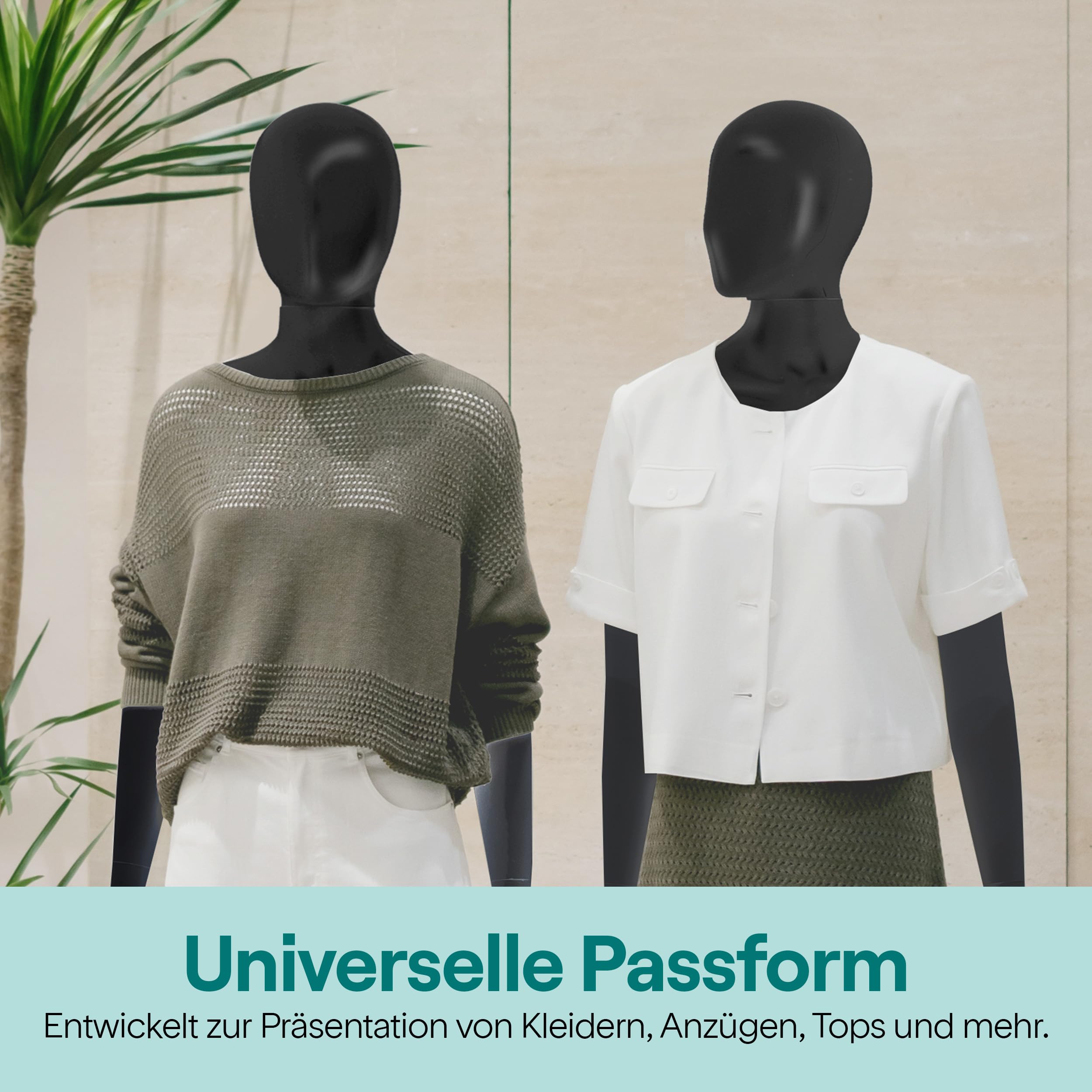 SereneLife Premium Damen-Puppenmodell, 175 cm hoch, Realistisch, Flexiblen Extremitäten, Drehbarer Kopf, Abnehmbarer Körper, Robuster Metallständer, Schwarz