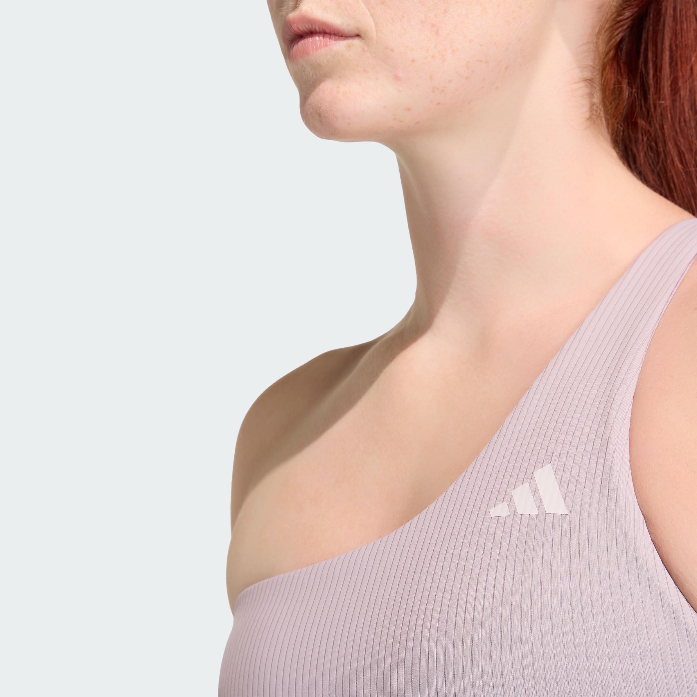adidas Women's Optime Workout Rib One-Shoulder-BH mit leichtem Halt