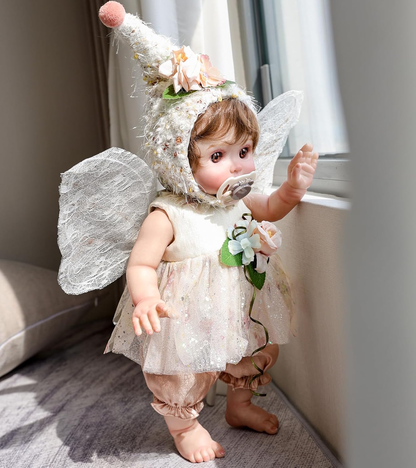 Baby Doll, 18 Inch Reborn Baby Dolls – Realistic Lifelike Blush Fairy Newborn Girl Doll, Real Life Baby Dolls with Accessories, Gift for 3+ Year Old Girls, Pretend Play & Collection