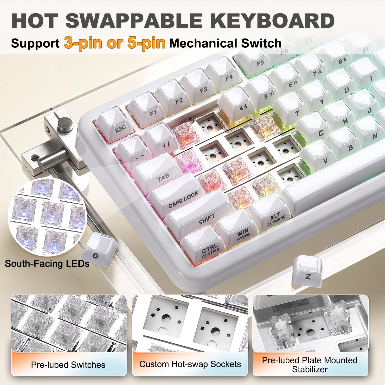Amazon | YUNZII X98 QMK/VIA対応 ワイヤレス メカニカルゲーミング