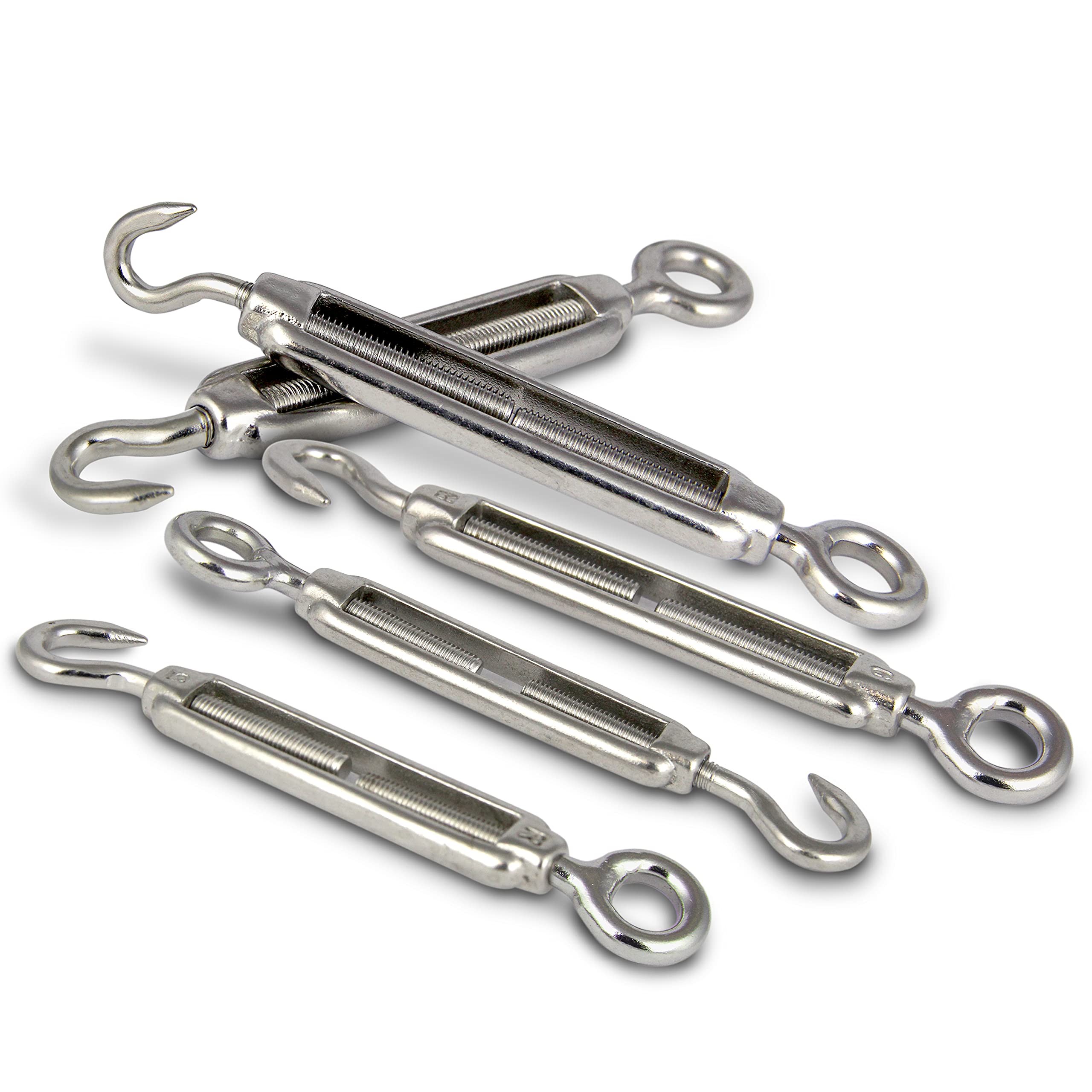 PROTECH 10 Stück Drahtspanner M12 Edelstahl A4 rostfreier V4A Drahtseil Spanner Spannschlösser Seilspanner Spannhaken Spanner für Seil