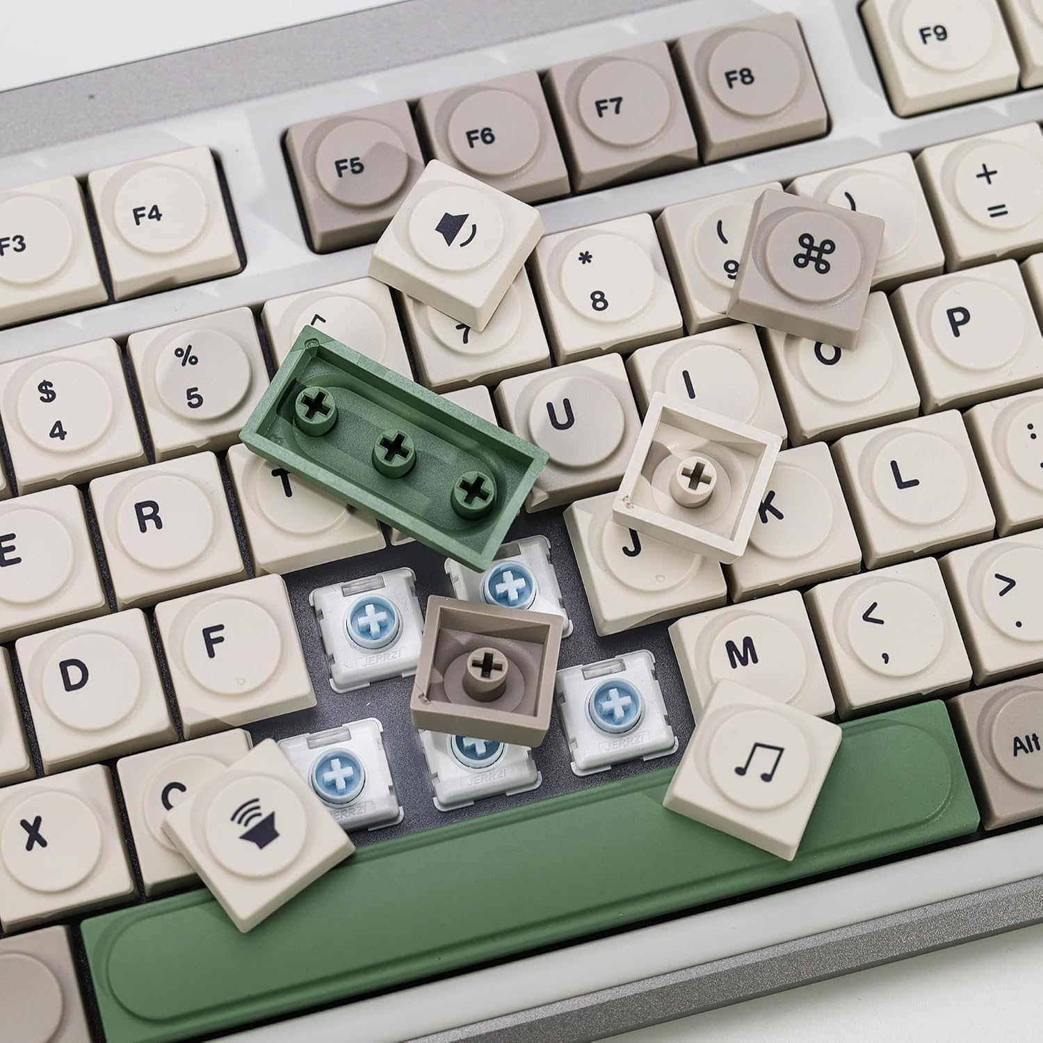 KBDiy 9009 Doys Keycaps Low Profile Dye-Sublimation PBT Retro Custom Keyboard Keycap,138 Keys Cap Set for Cherry Gateron MX Switches Mechanical Keyboards