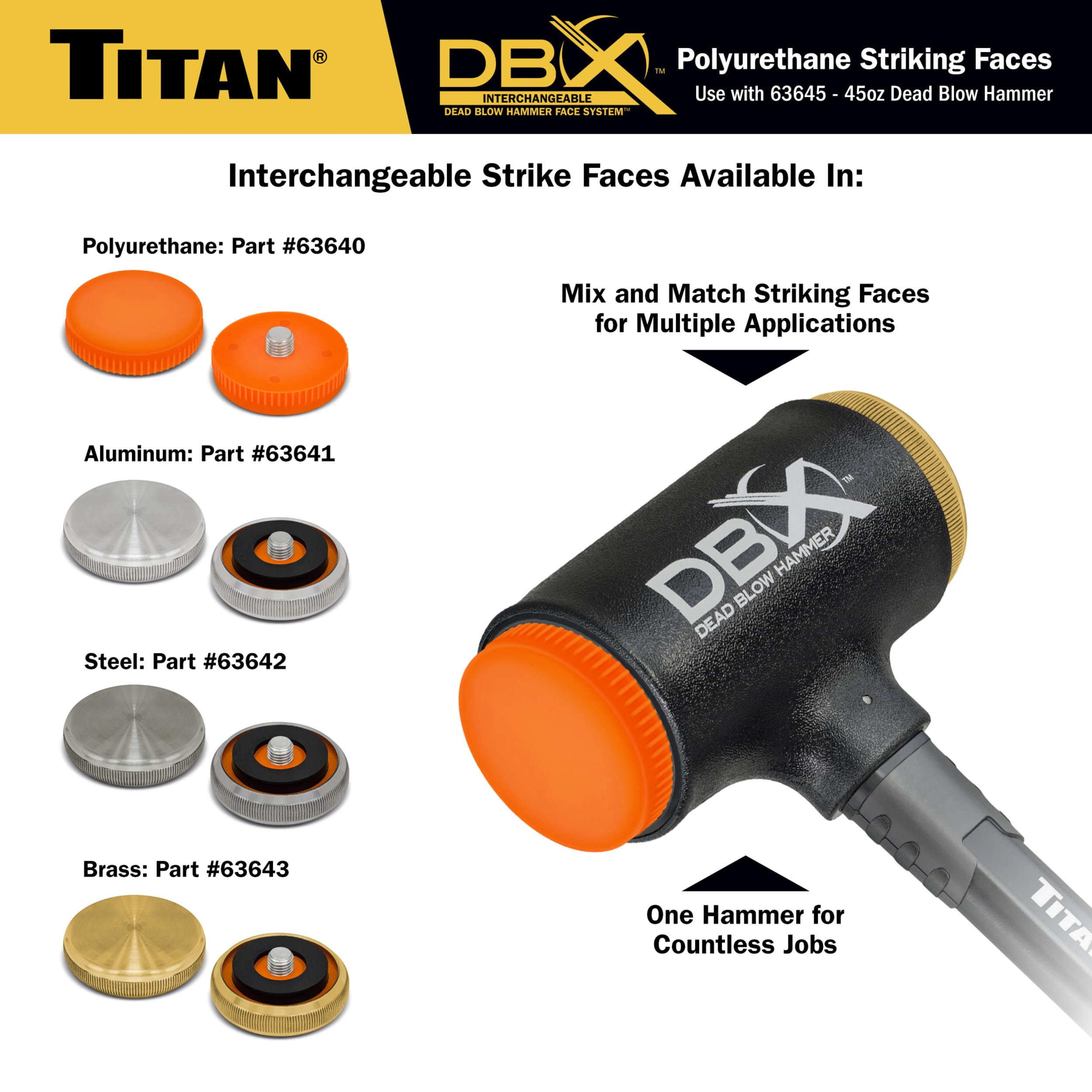 Titan Tools 63164 | Dead Blow Hammer 64 Oz-TL63164