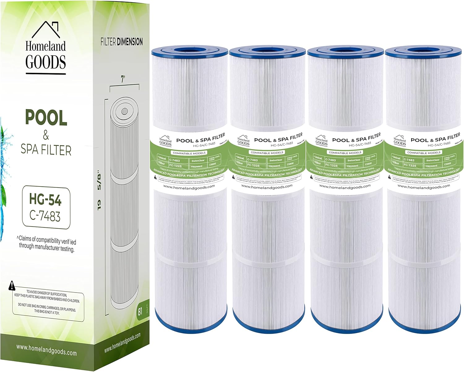 Homeland Goods CX580XRE Pool Filter Replaces Hayward C580E