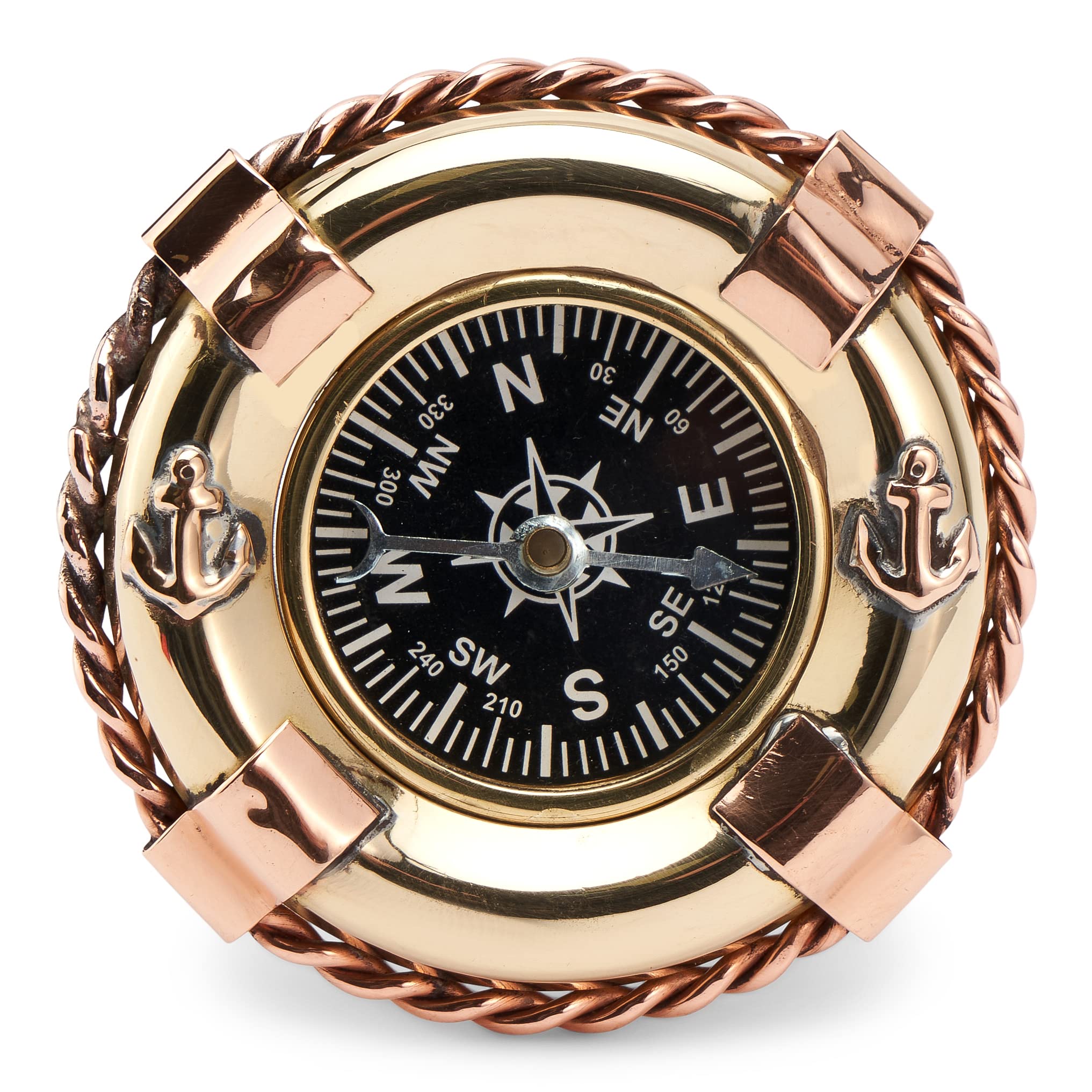 NKlaus Maritim 6,5 cm compass life ring in brass gold and copper bag compass 11664 - Image 2
