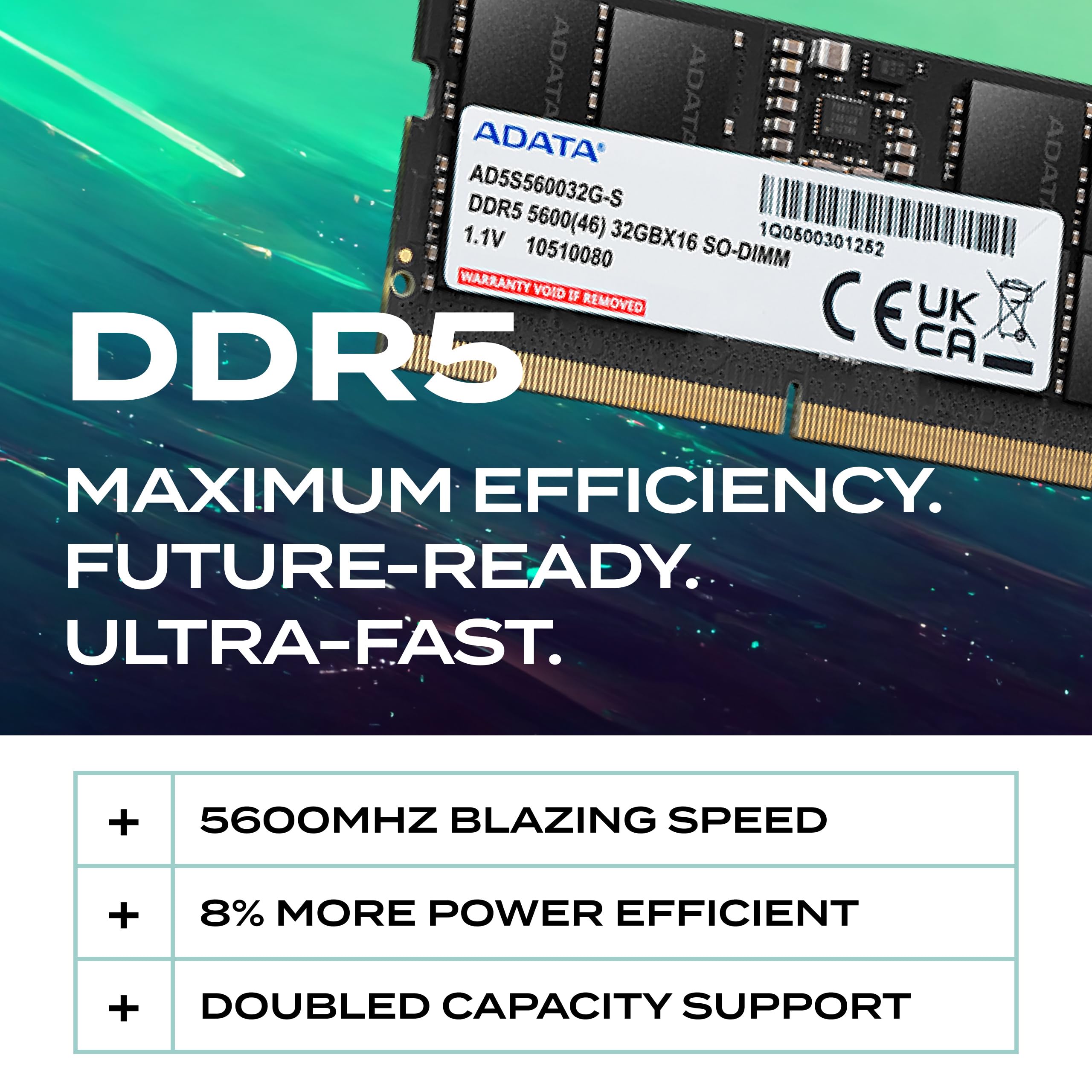 ADATA DDR5 5600 SO-DIMM Memory Module - 32GB High Bandwidth Laptop