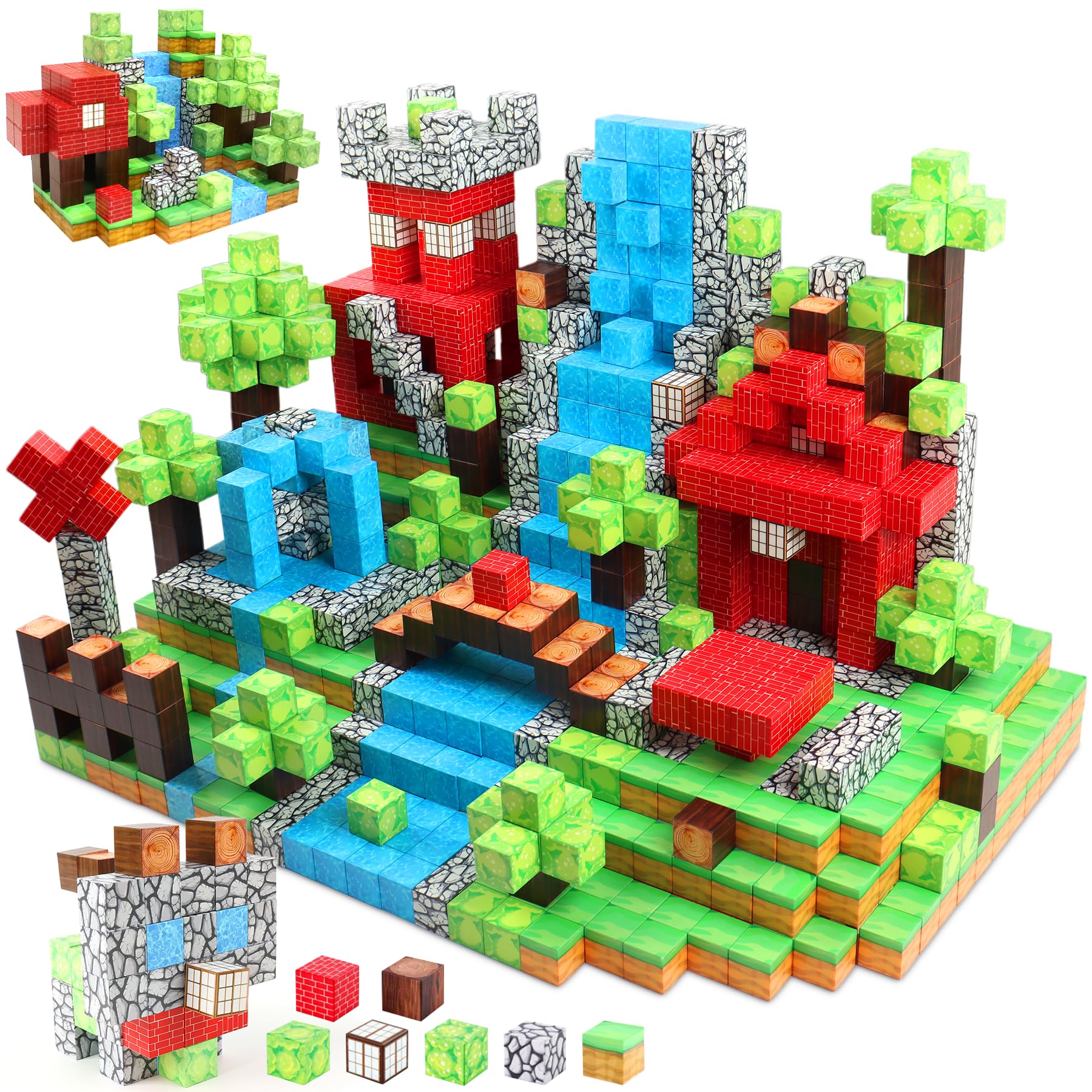 Blocchi Magnetici VEVOR 100 Pezzi - Costruzioni STEM Per Bambini, Castello Oscuro