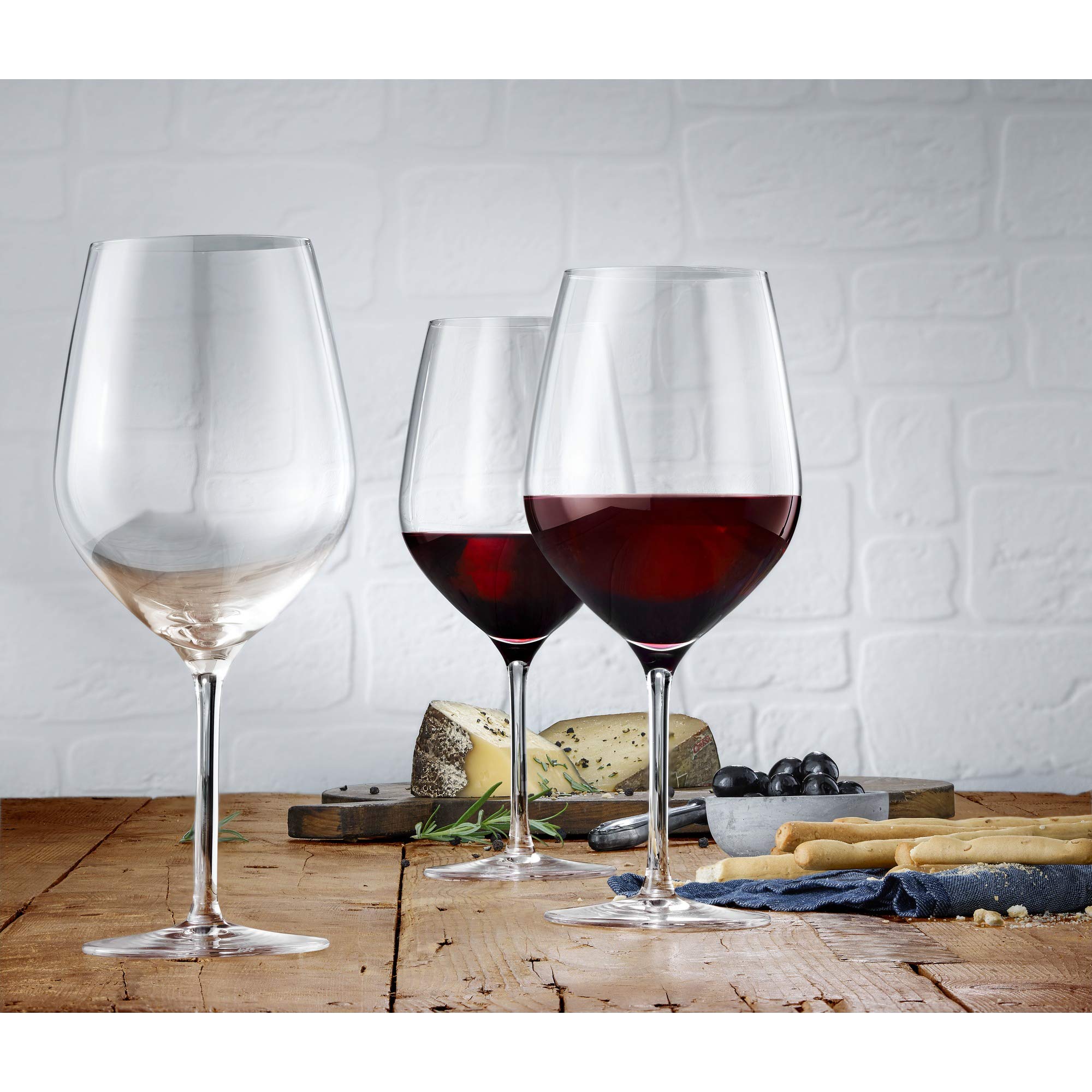 WMF Easy Plus Burgunder Weingläser Set 6-teilig, 700ml, Kristallglas, spülmaschinengeeignet, transparent