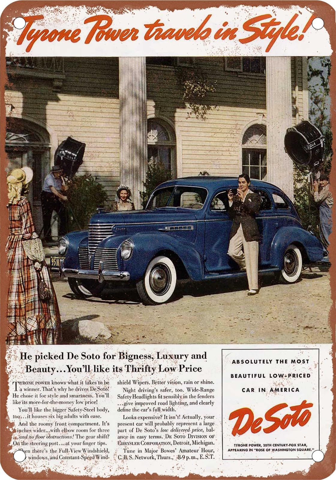 Miaomansenstore Metal Sign - 1939 Desoto Vintage Ad 20 - Old Retro Rusty Look Home Decor