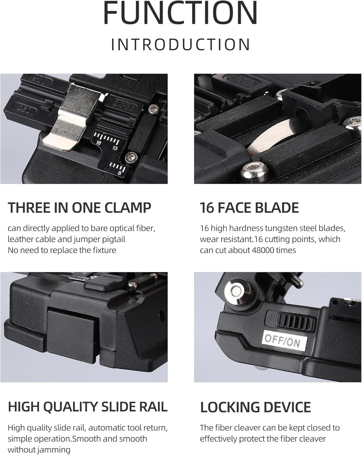 Fiber Cutter Fiber Optic Cleaver 16 Surface Blade Fiber Cutting Knife Cleaver HS-30