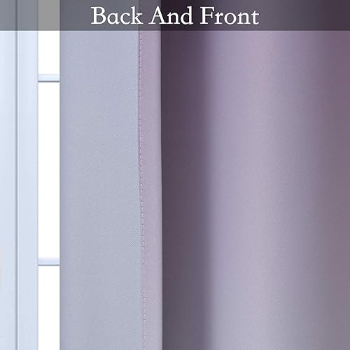 Miniatura 3 de SimpleHome Cortinas para bloqueo de luz con aislamiento térmico y ojales, para oscurecer la habitación, 2 paneles, 52 x 84 pulgadas de largo,