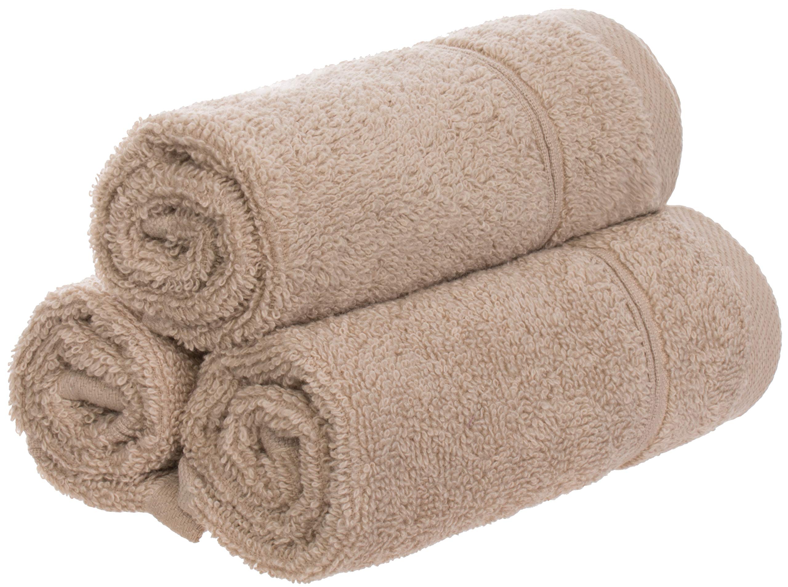 Brandsseller Set di 10 Asciugamani per Sapone 30 x 30 cm Asciugamano in Spugna per Ospiti con Gancio Cotone 470 g/m² Bagno Casa - Sabbia