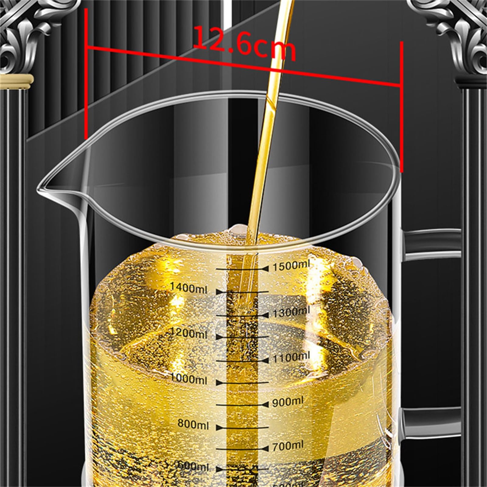 Colador de Aceite Jarra Filtro de aceite for el hogar, botella de aceite de vidrio for cocina, filtro de posos de aceite, tarro mágico de gran capacidad for almacenar aceite, filtro de profundización,