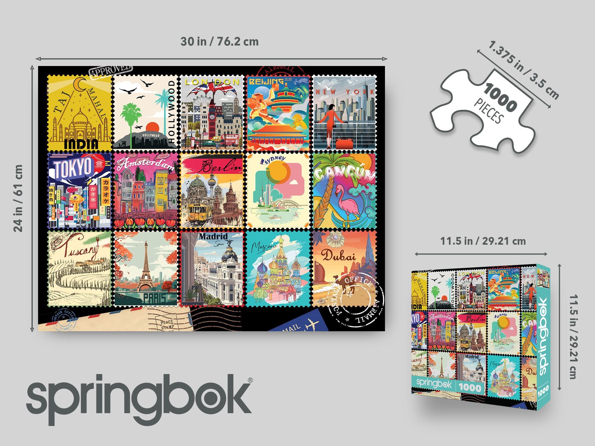 Amazon.com: Springbok Stamps of The World 1000 Piece Jigsaw Puzzle
