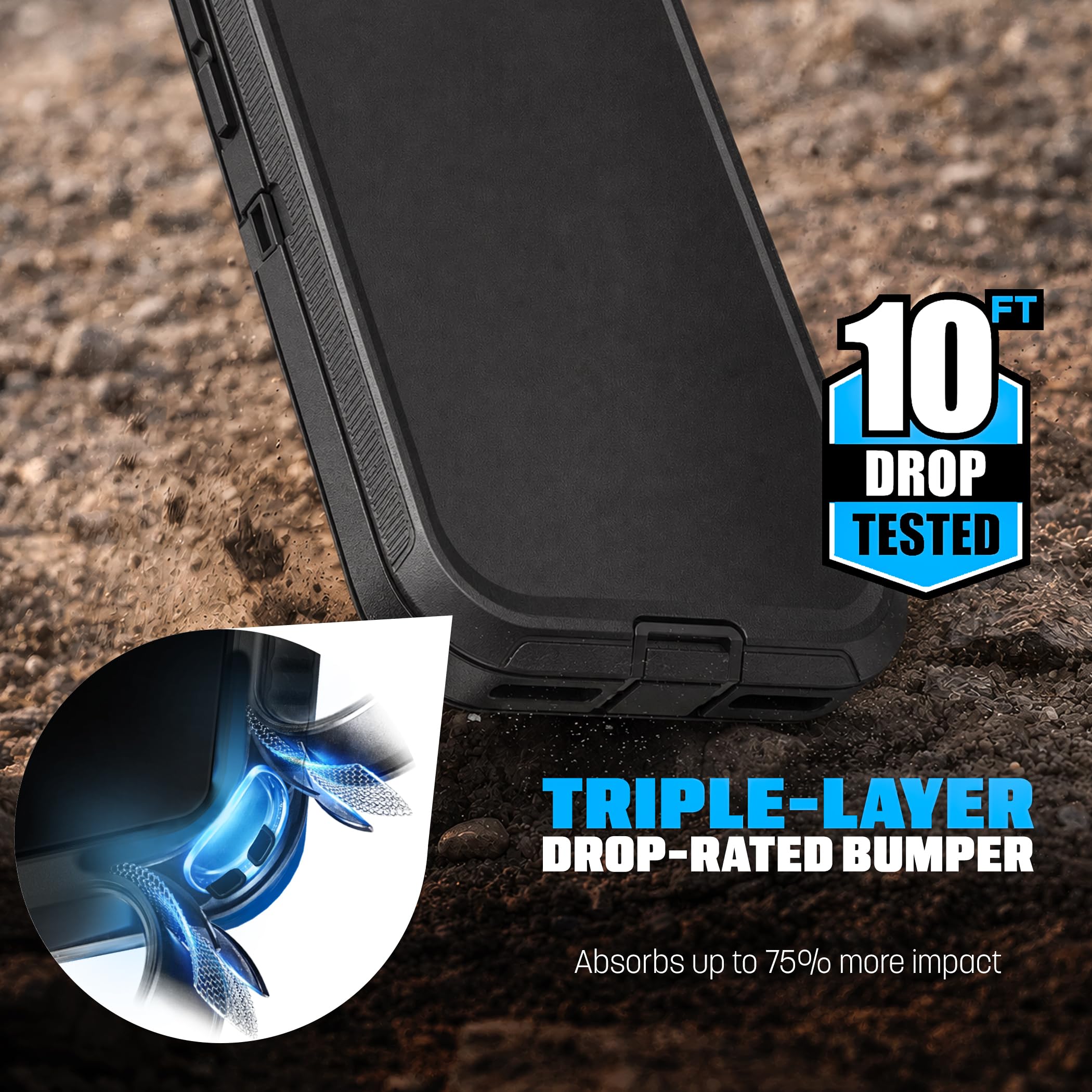 Encased Custodia magnetica per Google Pixel 11 Pro XL con clip da cintura | Protezione a doppio strato • Pellicola protettiva in vetro temperato • Compatibile con PixelSnap • Nero