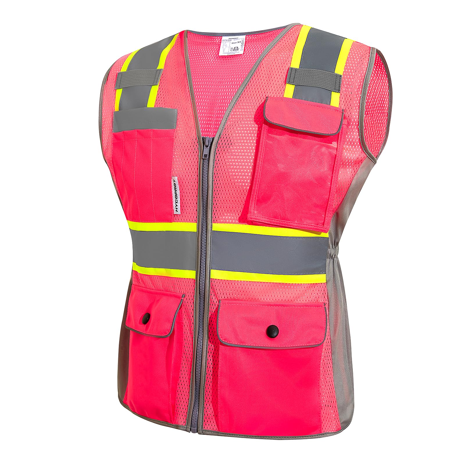 HYCOPROT Safety Vest for Women Mesh Reflective Lady High Visibility Construction Work Vest Meets ANSI/ISEA Standards
