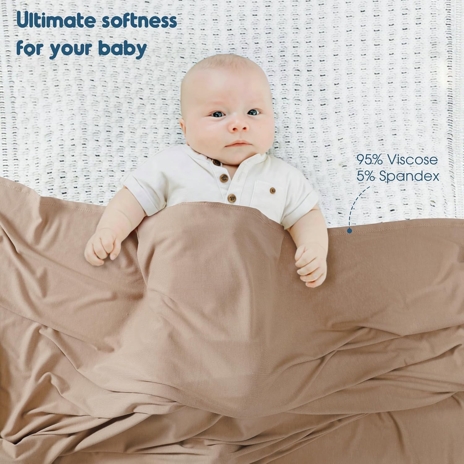 GRSSDER 3 Pack Newborn Swaddle Blanket, Ultra Soft Stretchy Jersey Knit Extra Large Size 33 x 44 Receiving Blankets for Easy Swaddling Baby Snug and Cozy