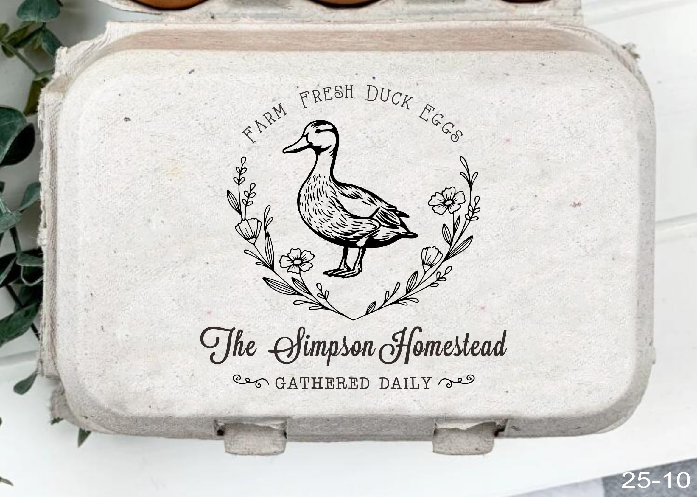 Personalized Farm Fresh Eggs Ranch Carton Stamps Duck Eggs Gathered Daily Stamper Wooden Rubber Stamp (50x50mm)