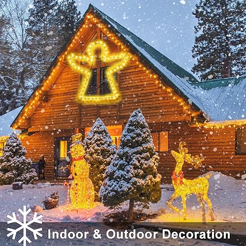Miniatura 3 de DBFAIRY Luces de ángel de 19 pulgadas para exteriores, luces LED de Navidad grandes para exteriores, luces de ángel de Navidad para exteriores,
