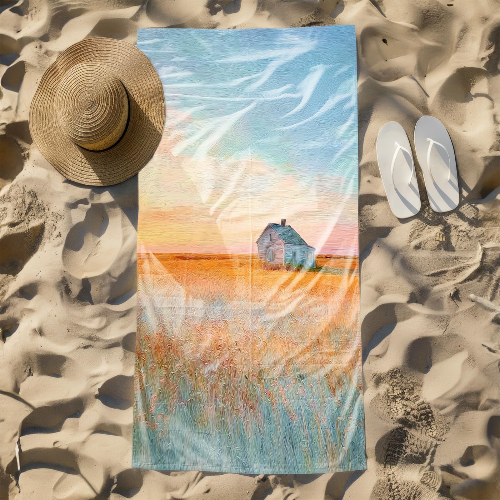 Telo Mare Microfibra 210x230 Gialla Blu Telo Spiaggia Grande Antisabbia,XXL Asciugamano Mare, Asciugatura Rapida, Stuoia Spiaggia Leggero E Portatile