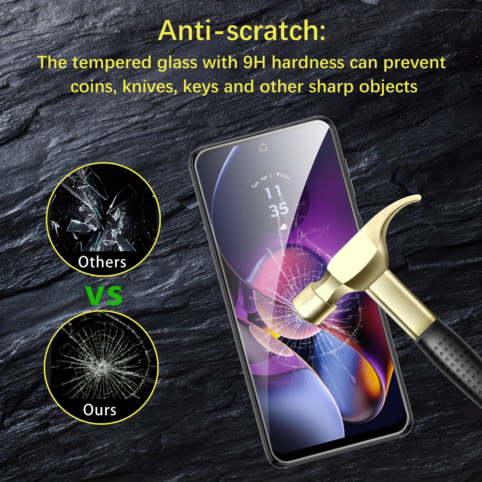 Smartect Vetro Temperato Per Motorola Moto G54 5G (3 Pezzi, Trasparente) - Pellicola 9H Anti Graffio, HD, 0.3mm, Senza Bolle - 3