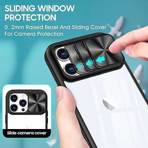 Miniatura 3 de Asuwish Funda de teléfono para iPhone 15 Pro Max de 6.7 pulgadas con protector de pantalla deslizante 360 protección completa, delgada,