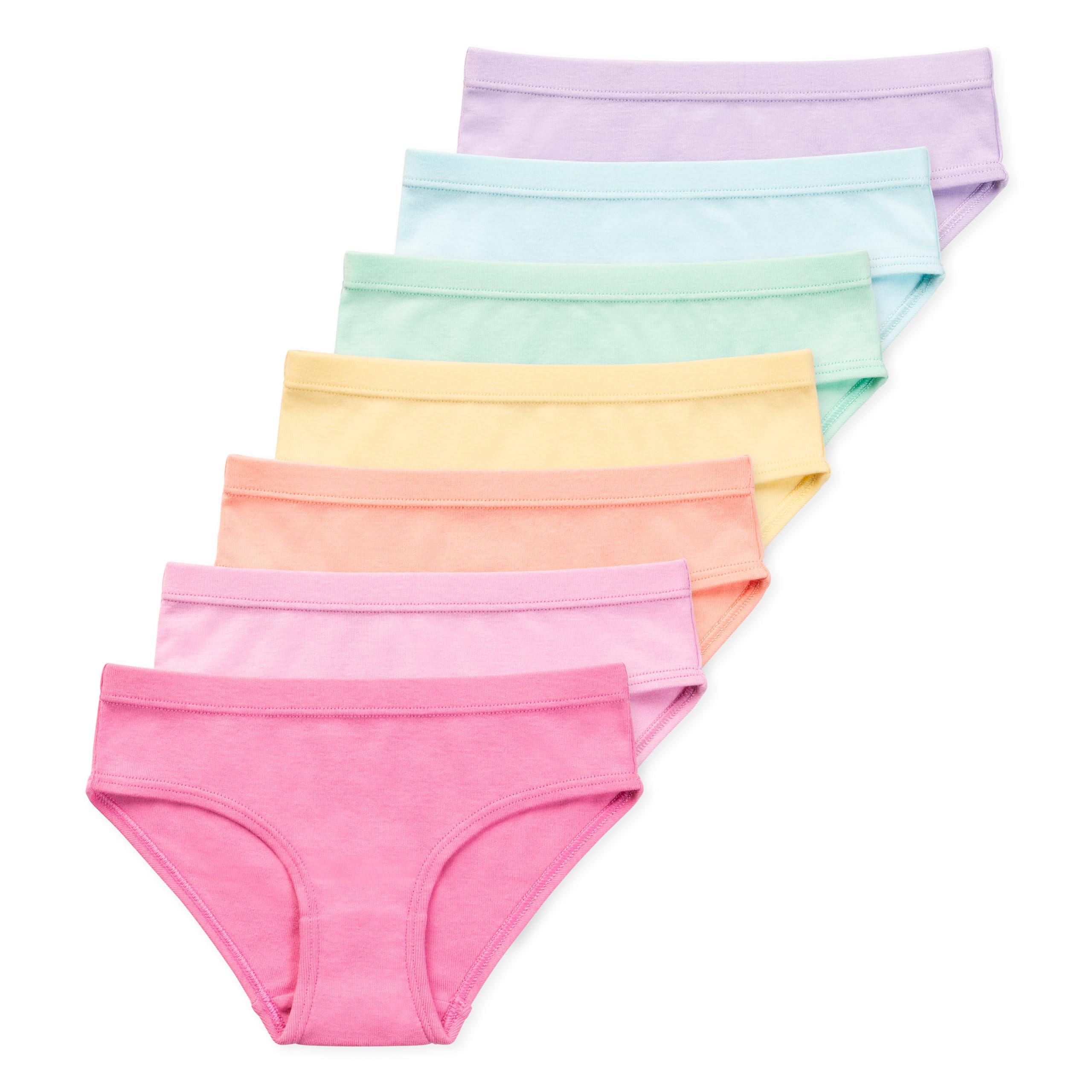 Lucky Me Ryleigh Girls Bikini Childrens Organic Cotton Tagless Underwear 7-Pack
