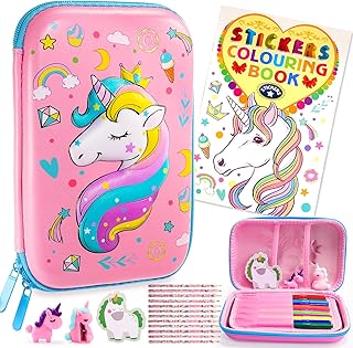 Dromlag Gift Girls 3 4 5 6-10 Years, Pencil Case Girls Unicorn Gifts for Girls Painting Case Kids Case Girls Toy Girls 3 4 5 6 Years Birthday Gift for Girls, pink