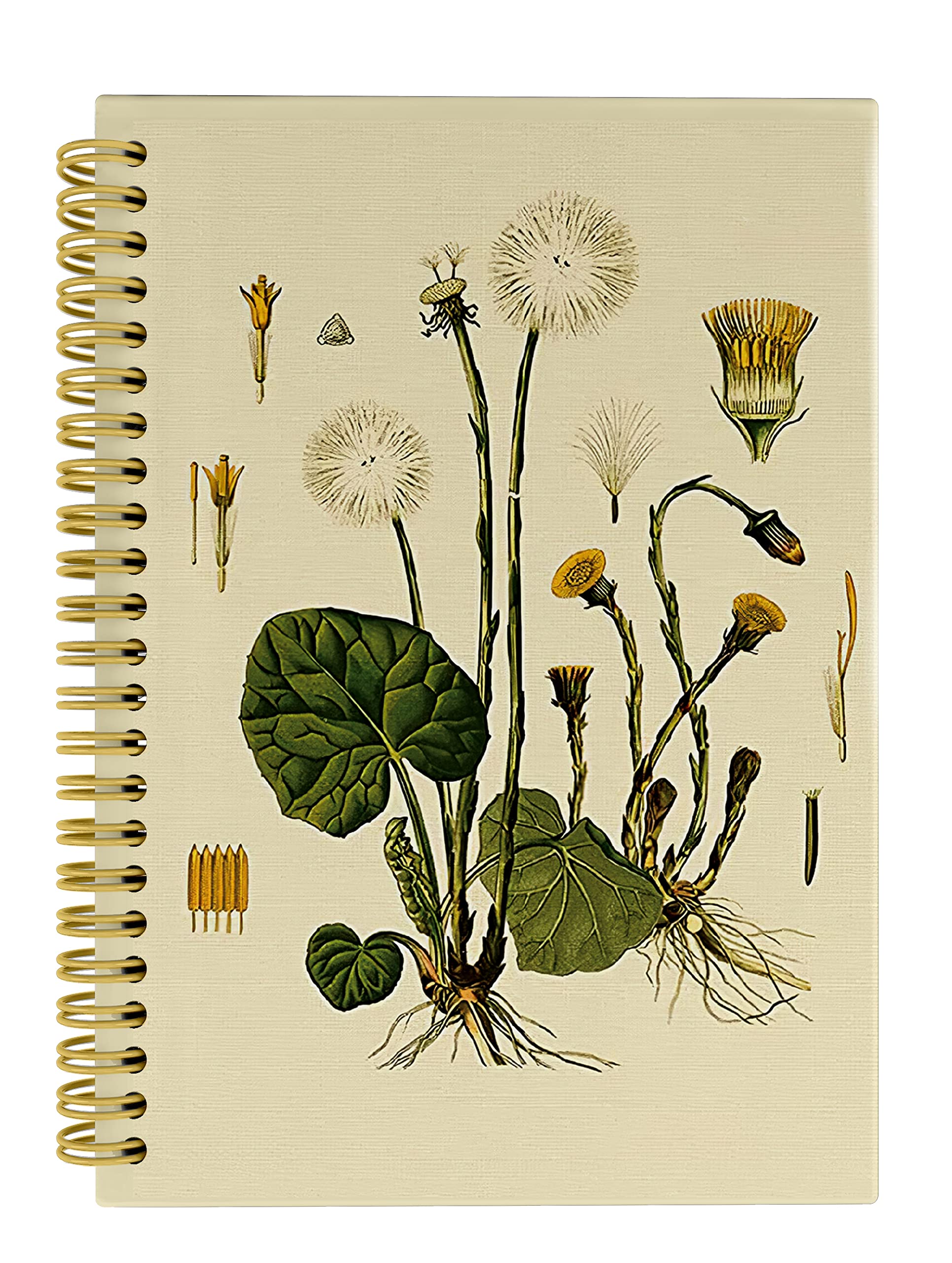 Knibeo Plant Journal Notebook Aesthetic, Pretty Journal, 5.5×8.3 Spiral Bound Notebook with 164 Pages, College School Supplies Aesthetic, Jornal,