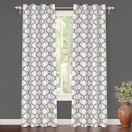 Miniatura 9 de DriftAway Cortinas bohemias geométricas marroquíes para sala de estar, dormitorio, casa de campo, 84 pulgadas de largo, semiopacas para oscurecer la