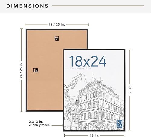 Miniatura 4 de MCS 65664 - Marco para póster original, 18 x 24 pulgadas, color negro, juego de 2