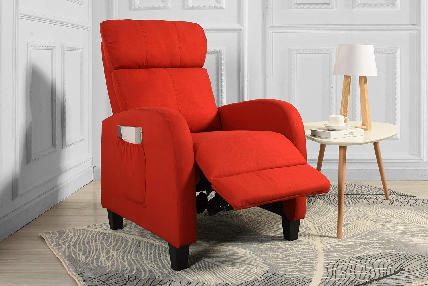 Living Room Slim Manual Recliner Chair (Red) Home & Kitchen