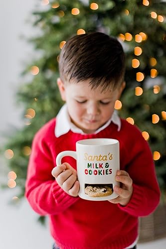 Miniatura 4 de Pearhead Taza de Navidad con diseño de leche y galletas de Papá Noel, taza de café con ranura para galletas, decoración del hogar, apta para