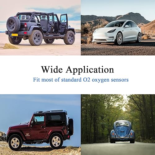 Miniatura 7 de HYAT 2 pares de sensores de O2 Bung universal de acero inoxidable M18 M18-1.5 soldadura oxígeno aire combustible medidor de relación (2 bungs2
