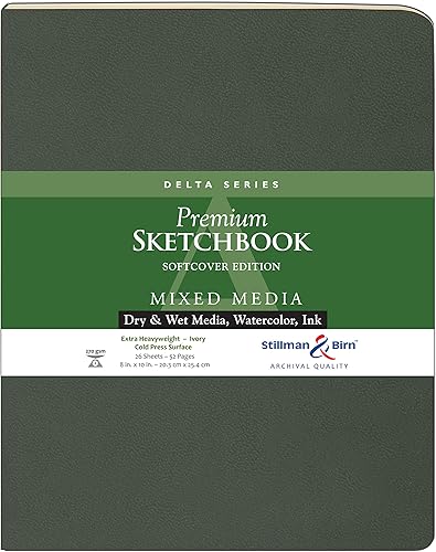 Miniatura 6 de Stillman & Birn Delta Series - Cuaderno de bocetos (tapa blanda, 3.5" x 5.5", 9.52ozm, papel marfil, superficie de prensado en frío