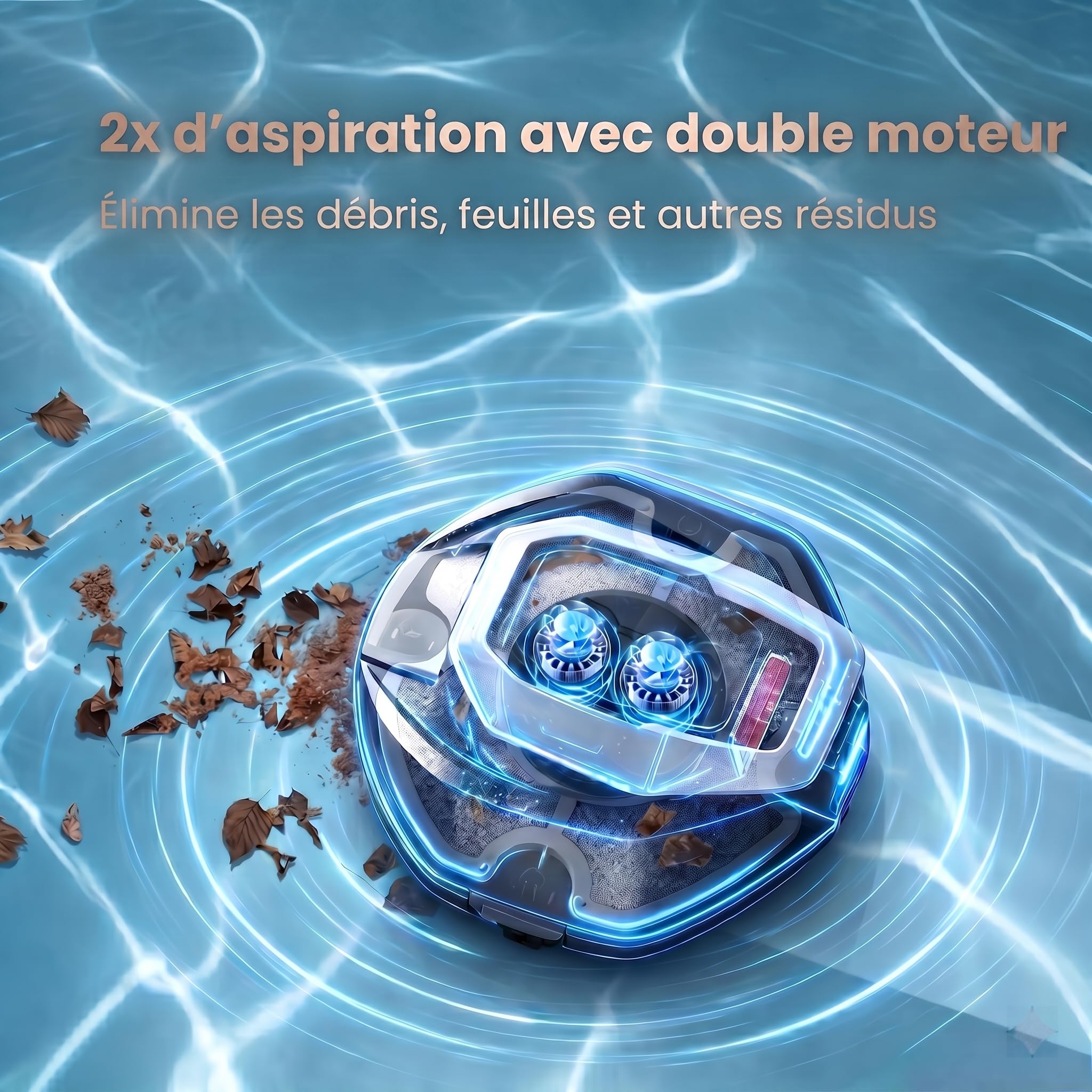 Robot Piscine Pooleco 10, Aspirateur Piscine sans Fil 90min et 2,5 litres, Auto-Parking, Entretien Facile, pour Toutes Les Formes et Surfaces de Piscines Hors Sol et Enterrées Jusqu’à 80㎡