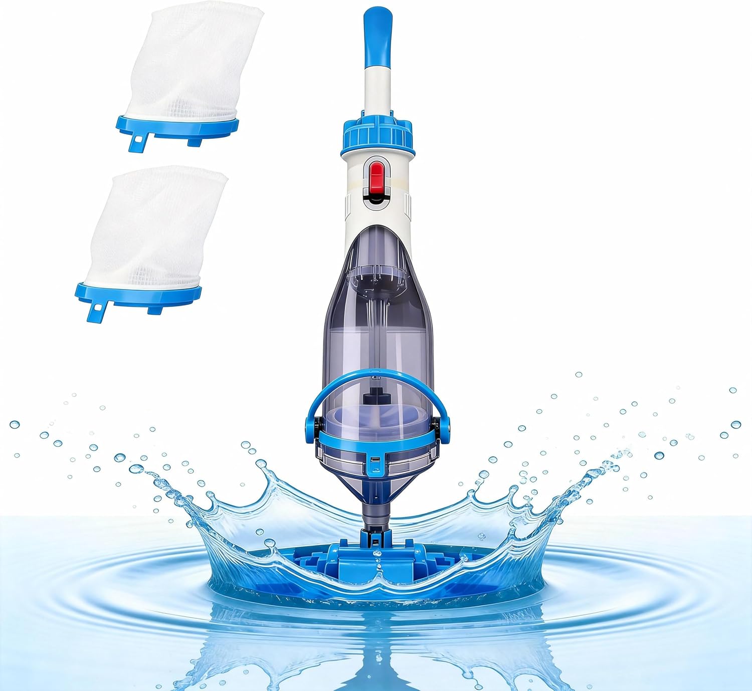 Cordless Handheld Pool Vacuum, Rechargeable Pool Cleaner with 18.5 Gal/Min Suction, 60 Min Runtime, Dual-Phase Cleaning System, for Above Ground/Inground Pools Hot Tubs Spas
