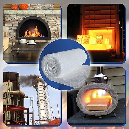 Miniatura 6 de Simond Store Manta aislante de fibra de cerámica, 8# 2400F, 2 x 24 x 24 pulgadas, manta aislante de alta temperatura para estufa de leña, horno de