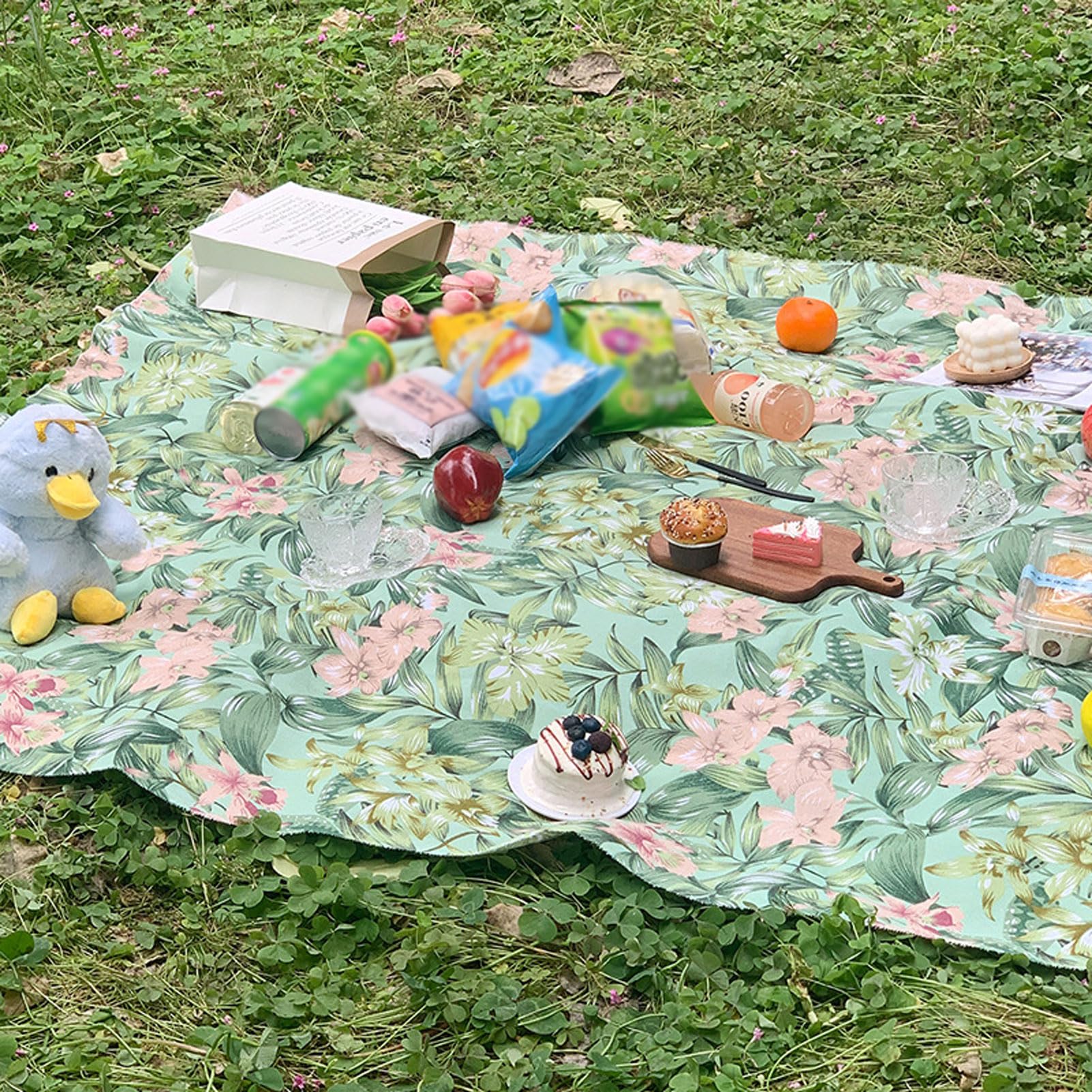 HUHJYUGE Tappeto da Picnic Portatile, Coperta Leggera e Pieghevole per Campeggio, Prato, Parco e Gite di Primavera, Facile da Trasportare per attività All'aperto (150x240cm)