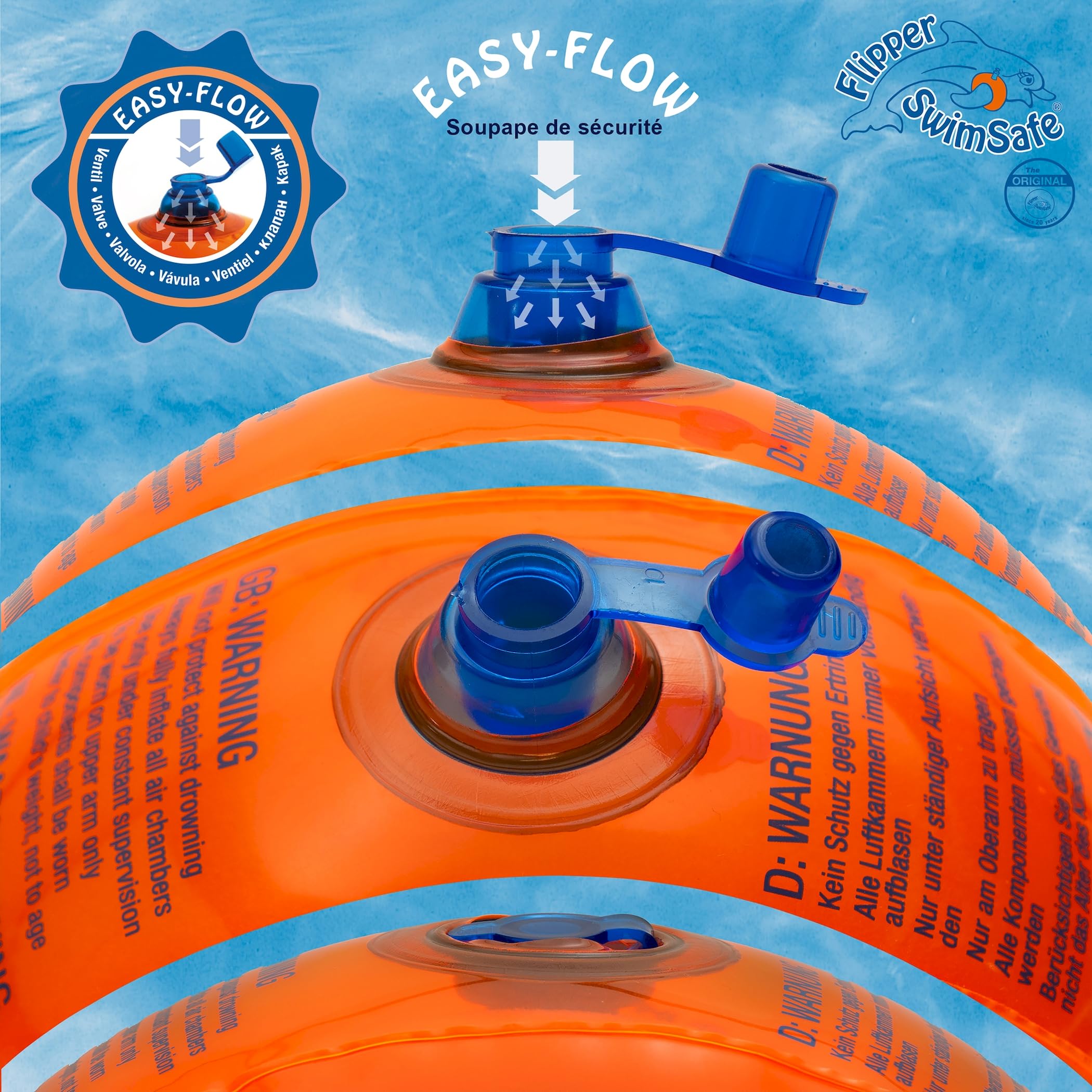 Flipper SwimSafe Aide à la Natation pour Les Tout-Petits, brassards avec Noyau en Mousse PE incassable pour Apprendre à Nager, vainqueur du Test Stiftung Warentest 05/2024