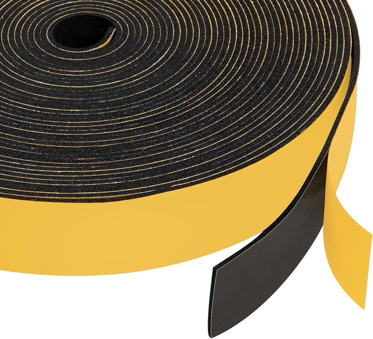 Yotache Neoprene Rubber Foam Tape 1 Inch Wide x 1/16 Inch Thick (New Adhesive Craft), High Density Close Cell Foam Strips Gasket for Door Insulation, 33 Ft Length