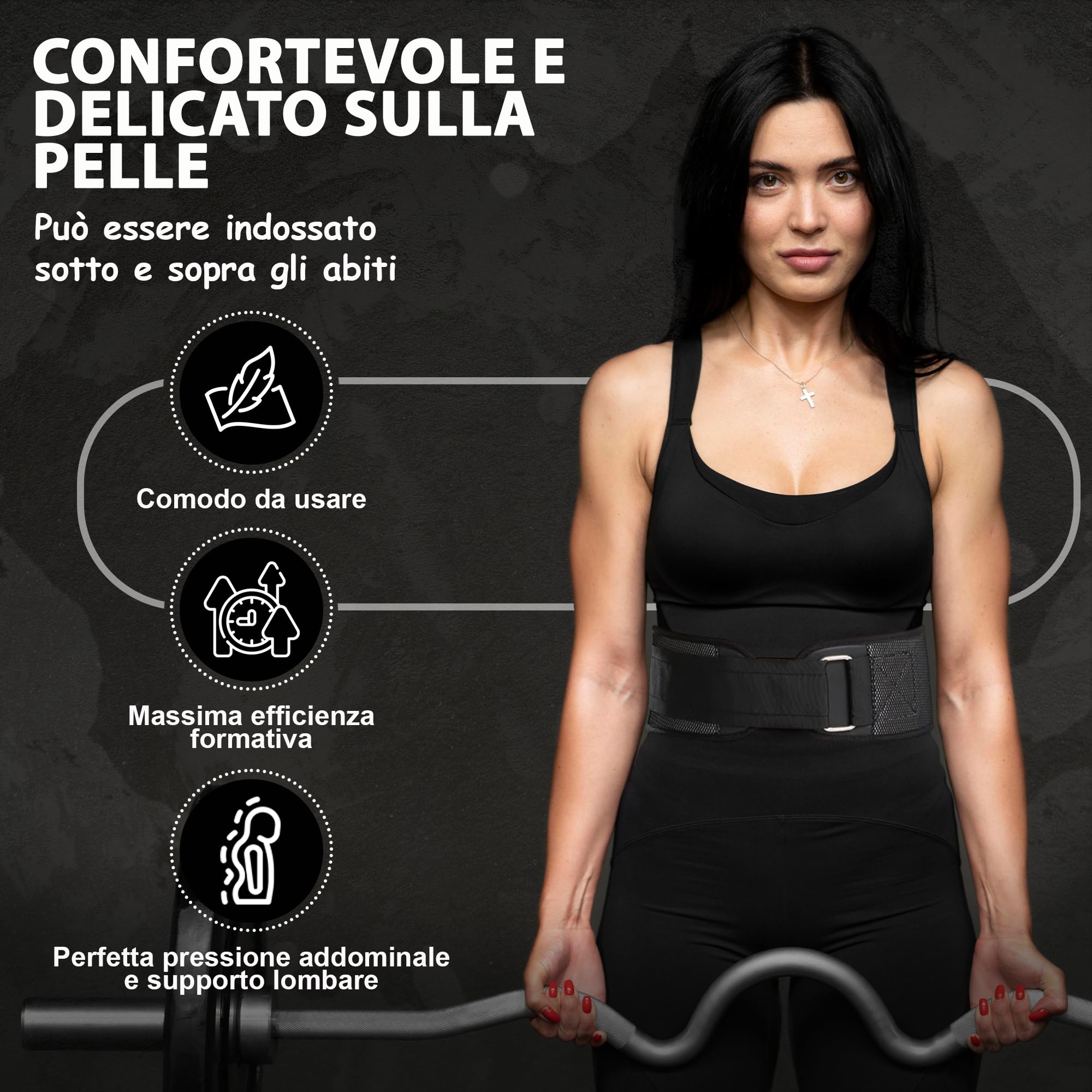 DIBAR Cintura Palestra uomo e donna. Cintura Powerlifting Bodybuilding. Aumenta l'intensità, la sicurezza e il comfort. Supporto lombare da sollevamento pesi